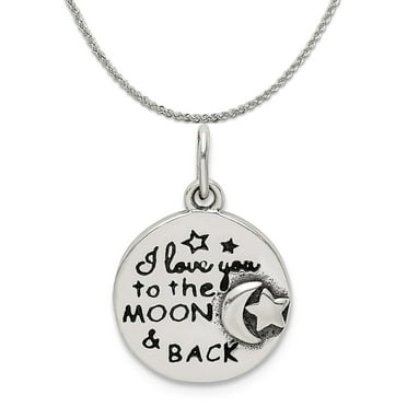 Sterling Silver I Love You Word Pendant 1/2 inch Tall Sterling Silver I Love You Word Pendant 1/2 inch Tall